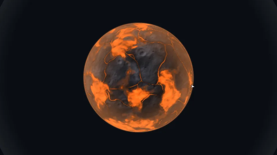 55 Cancri e seen from orbit in Rocket Foundry