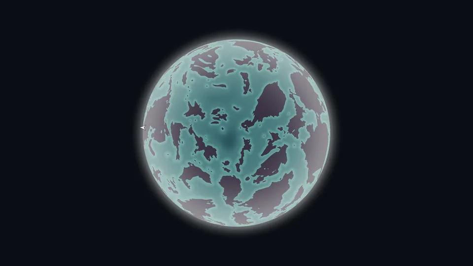 Living moon seen from orbit in Rocket Foundry